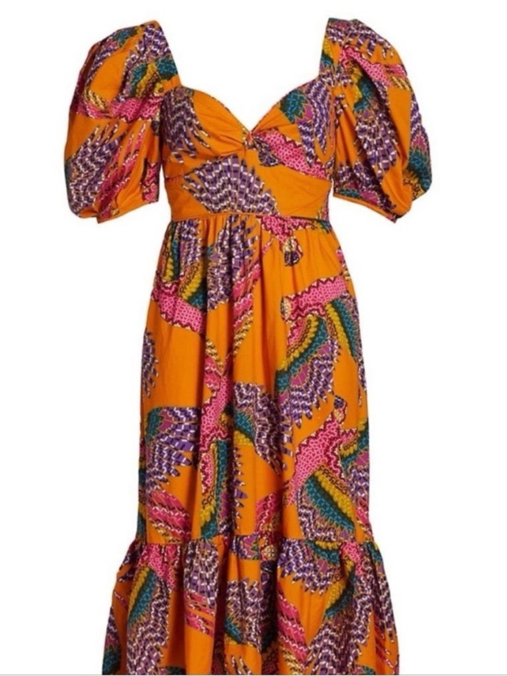 Farm Rio Beaded Macaw Midi High/Low Dress | Size XL